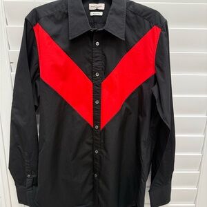 Alexander McQueen Black and Red Chevron Shirt